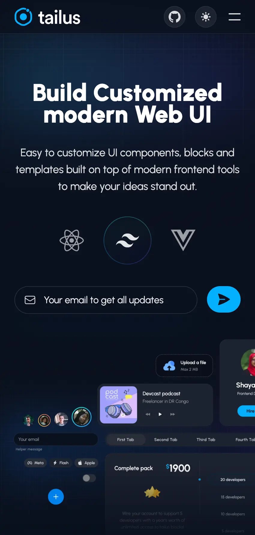 tailus screenshot dark-mode